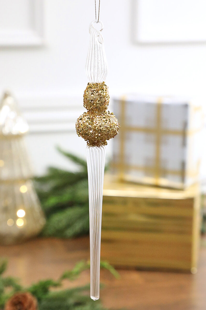 10.2” Glass Jewel Finial Ornament