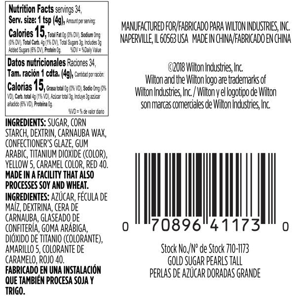 Wilton Gold Sugar Pearl Sprinkles, 4.8 oz.