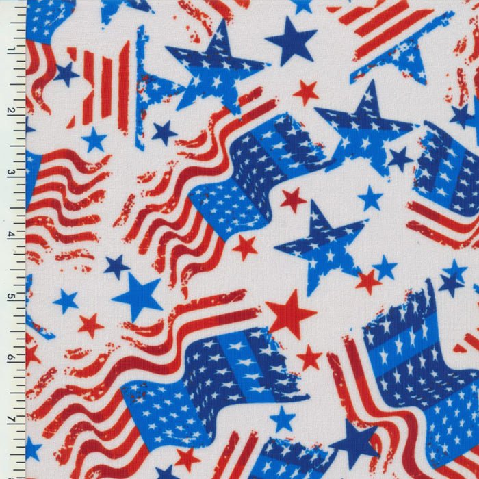 Printed Spandex American Flag Compression Tricot