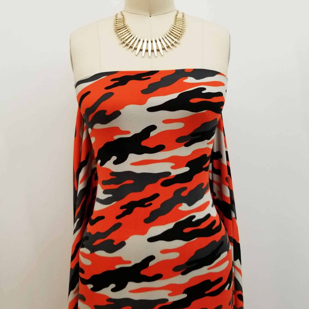 Camouflage Print DTY Brushed Fabric - Camouflage Print, Brushed Finish