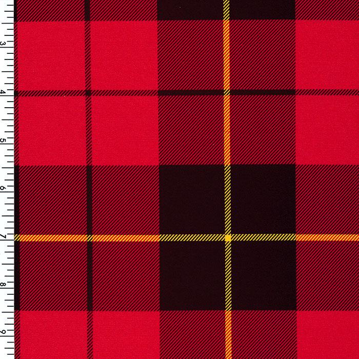 Printed Spandex Poly-Spandex Tricot Plaid 4-Way Stretch