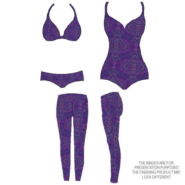 Printed Spandex Lasar Night Tropical Floral Swimwear