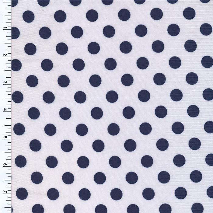 Printed Spandex Navy Polka Dot 4-Way Stretch