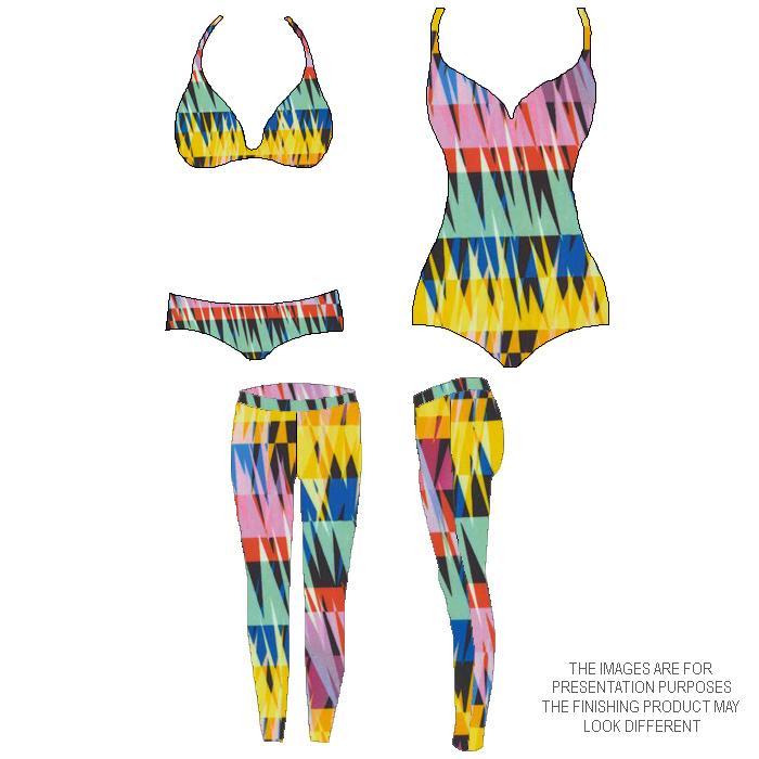 Printed Spandex Abstract Wave Yellow Multi