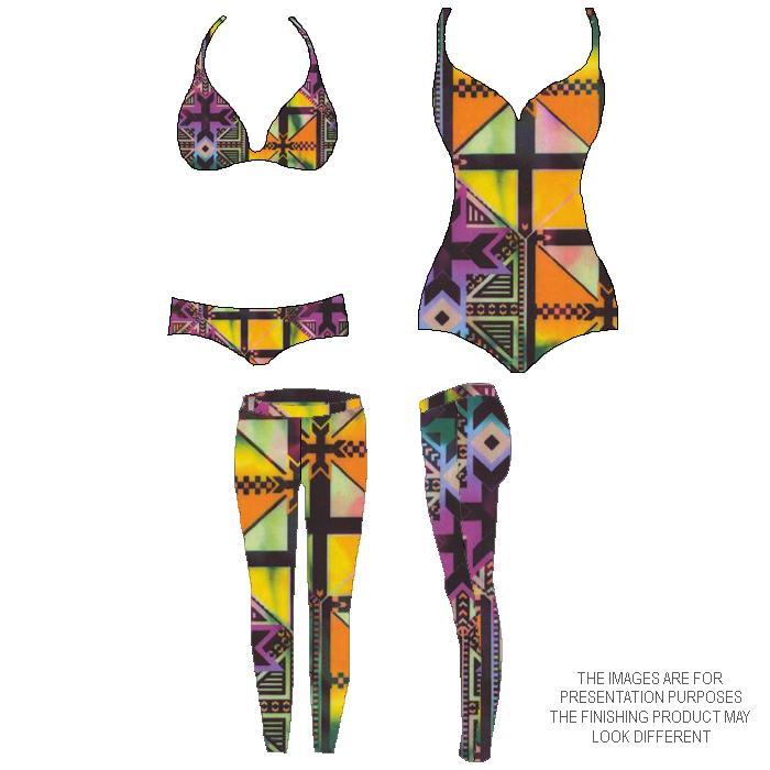 Printed Spandex Poly Tricot Pink Multi Geometric