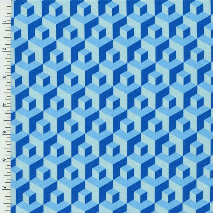 Polyester Spandex Tricot Blocks Print Swimwear Fabric