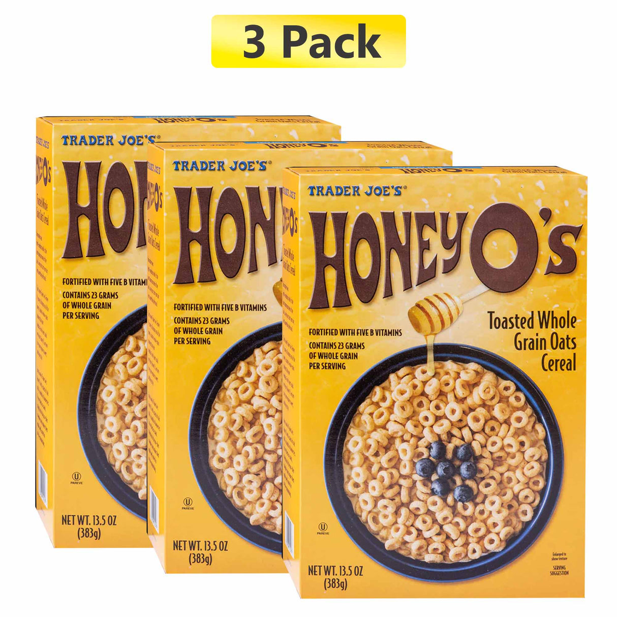 Trader Joe's Honey Nut O's Toasted Whole Grain Oats Cereal, 13.5 oz Box,