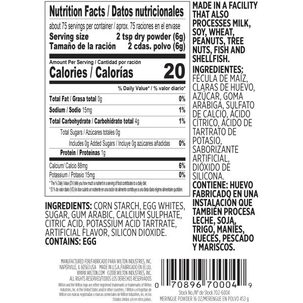 Wilton Meringue Powder Egg White Alternative for Royal Icing cookies – 16 oz.
