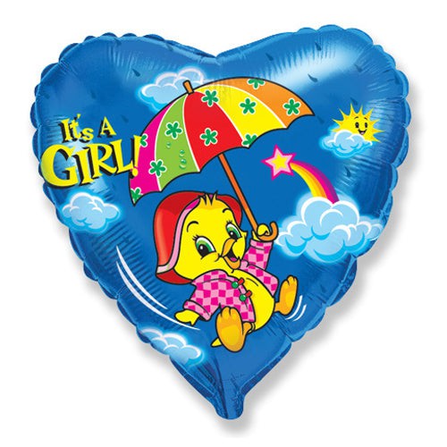 Foil Balloon Girl Rainbow Duck 18 Inch