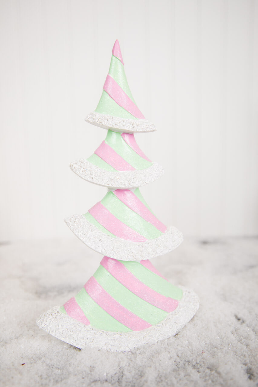 11.6” Resin Pastel Peppermint Layer Tree