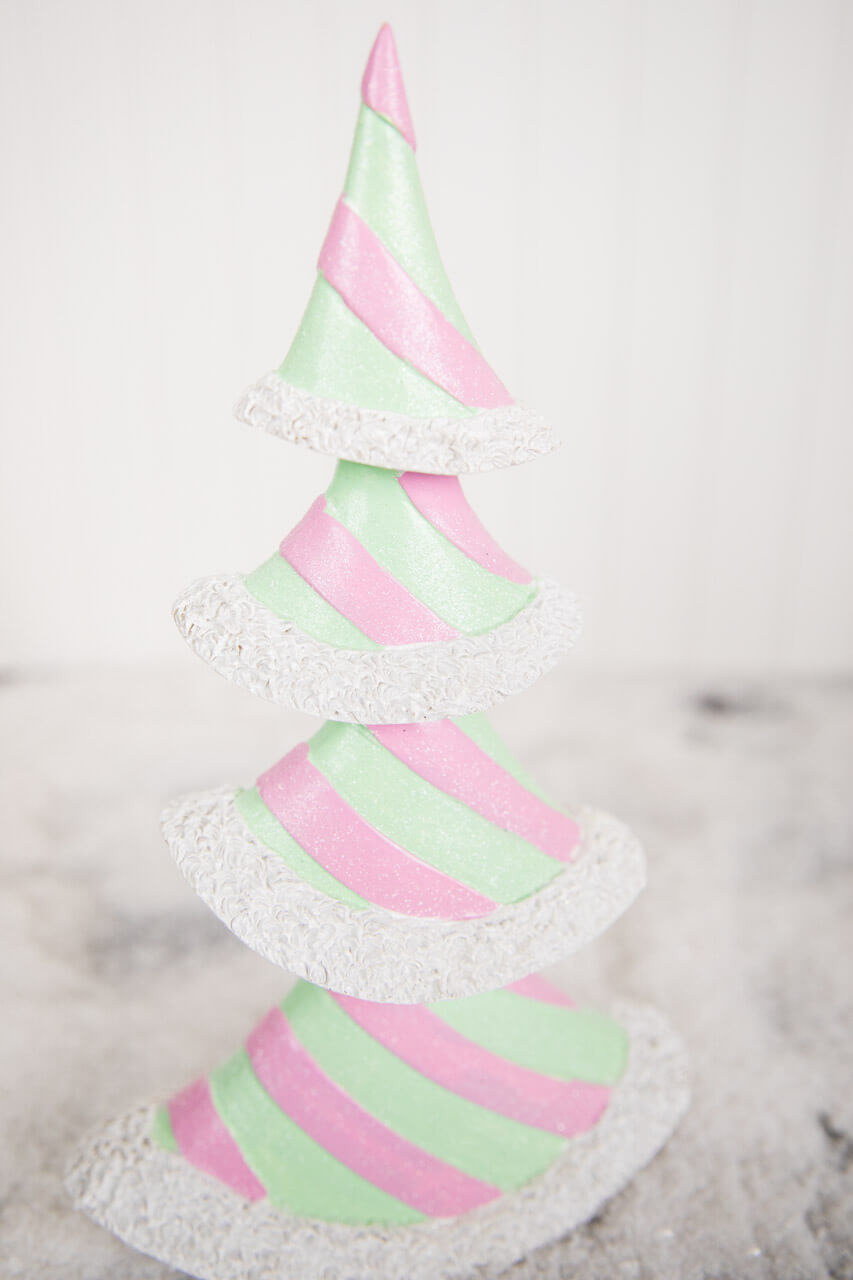 11.6” Resin Pastel Peppermint Layer Tree