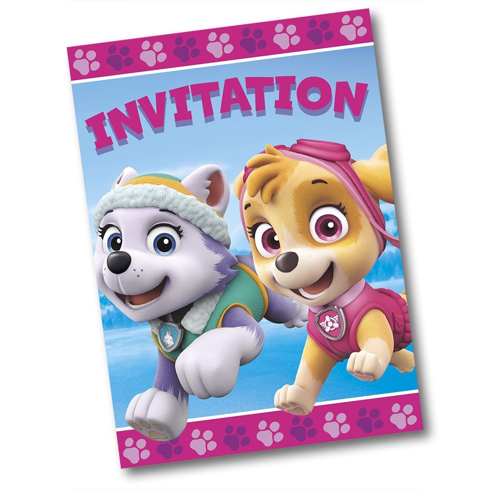Paw Patrol Girls Invitations 8 Pack