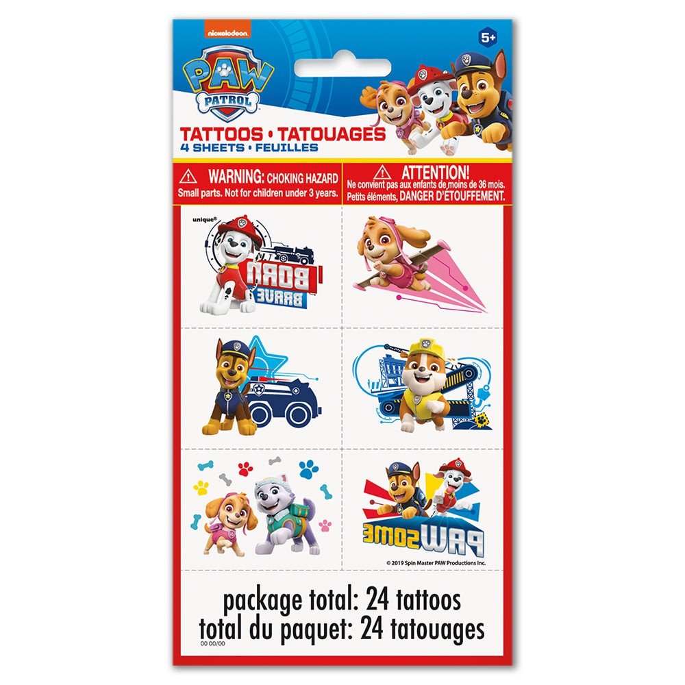 Paw Patrol Temporary Tattoos 24 Pack