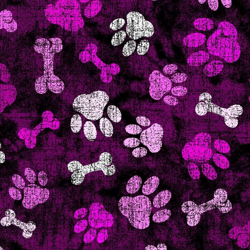 Printed Spandex Paws and Bones Pet Pattern