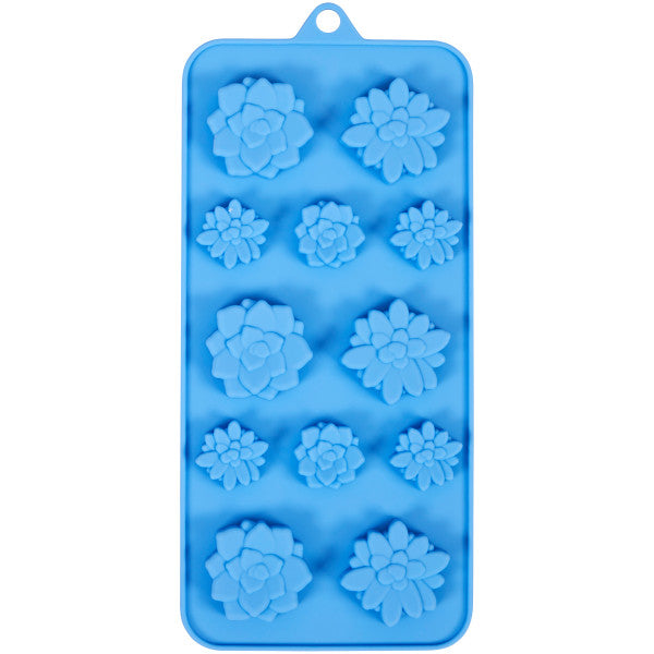 Wilton Silicone Succulents Blue Candy Mold, 12-Cavity