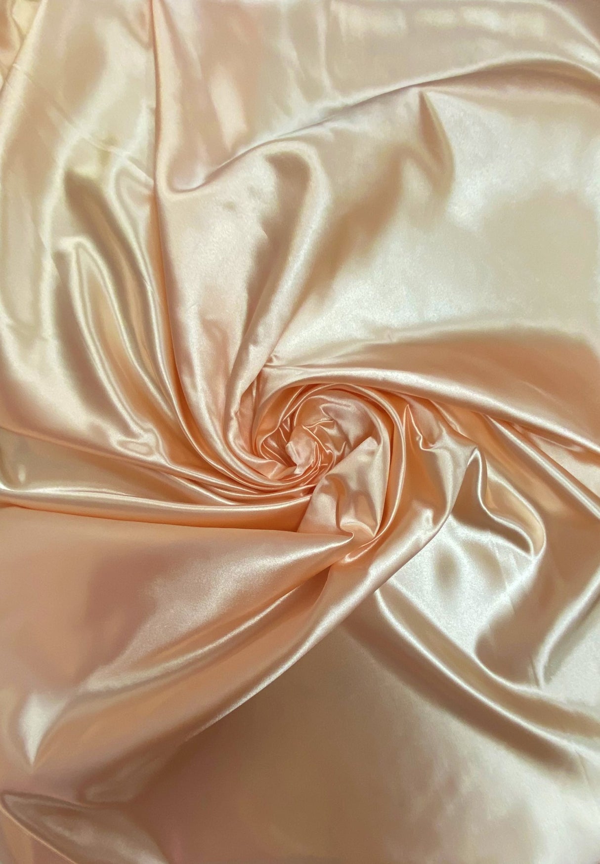 Peach Bridal Satin Fabric - Peach, 58"-60" Width (1 Yard)
