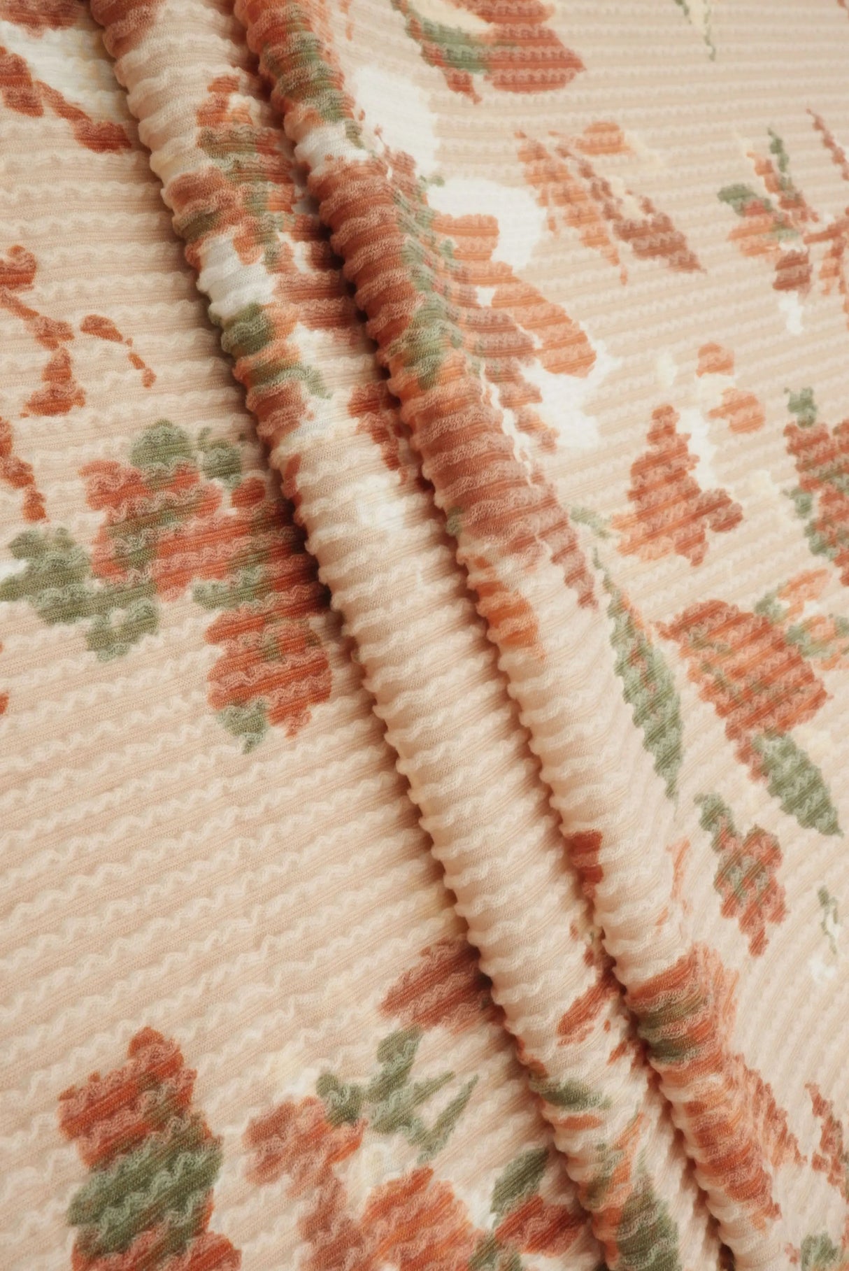 1 Yard Cozy Floral Double Knit Fabric Polyester Rayon Spandex Blend 56/57 Inch Medium Weight Stretch