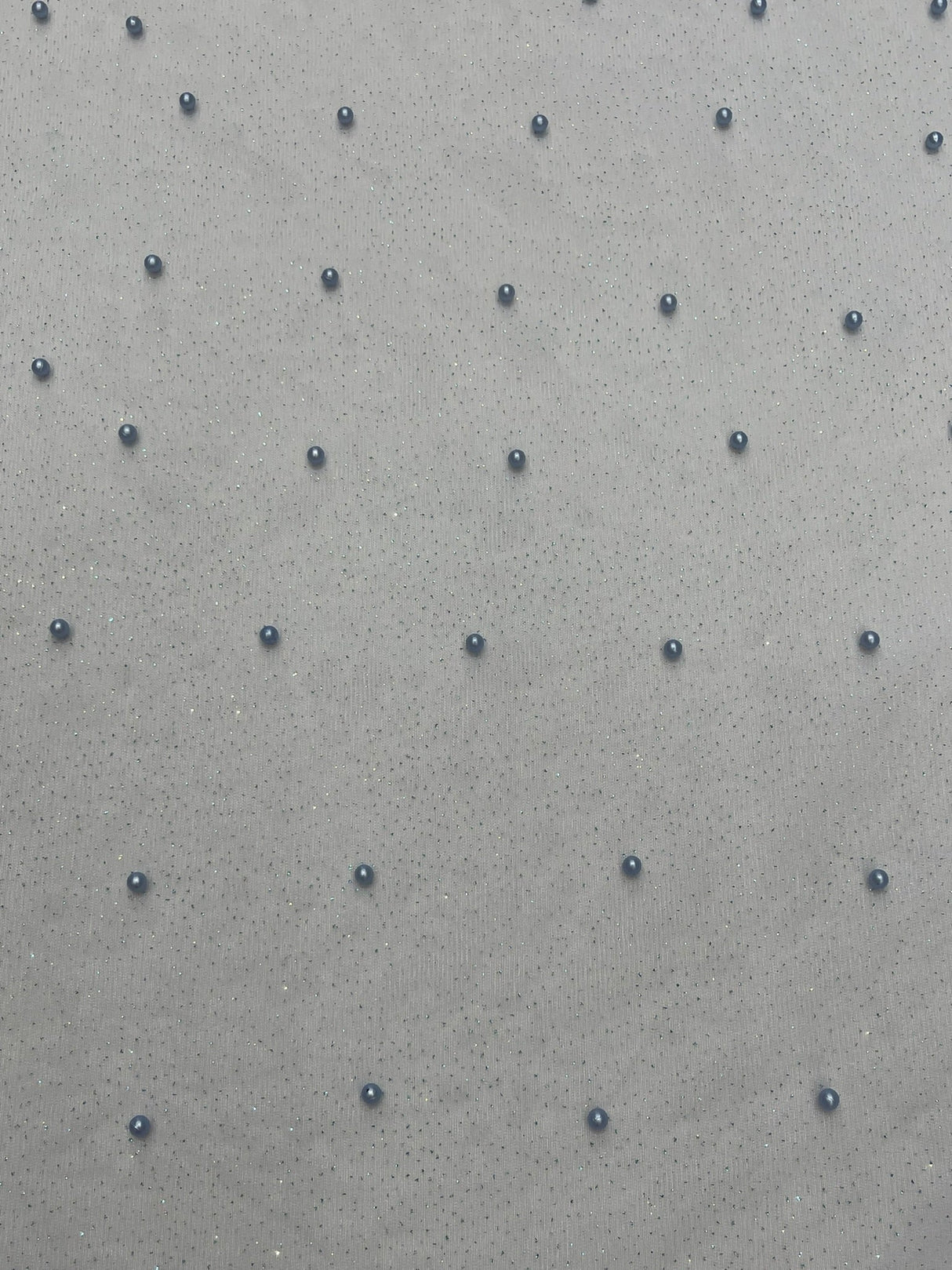 Pearl Glitter Studded Mesh Polyester Fabric - Pearl Studded Mesh, 58" Wide (1 Yard)