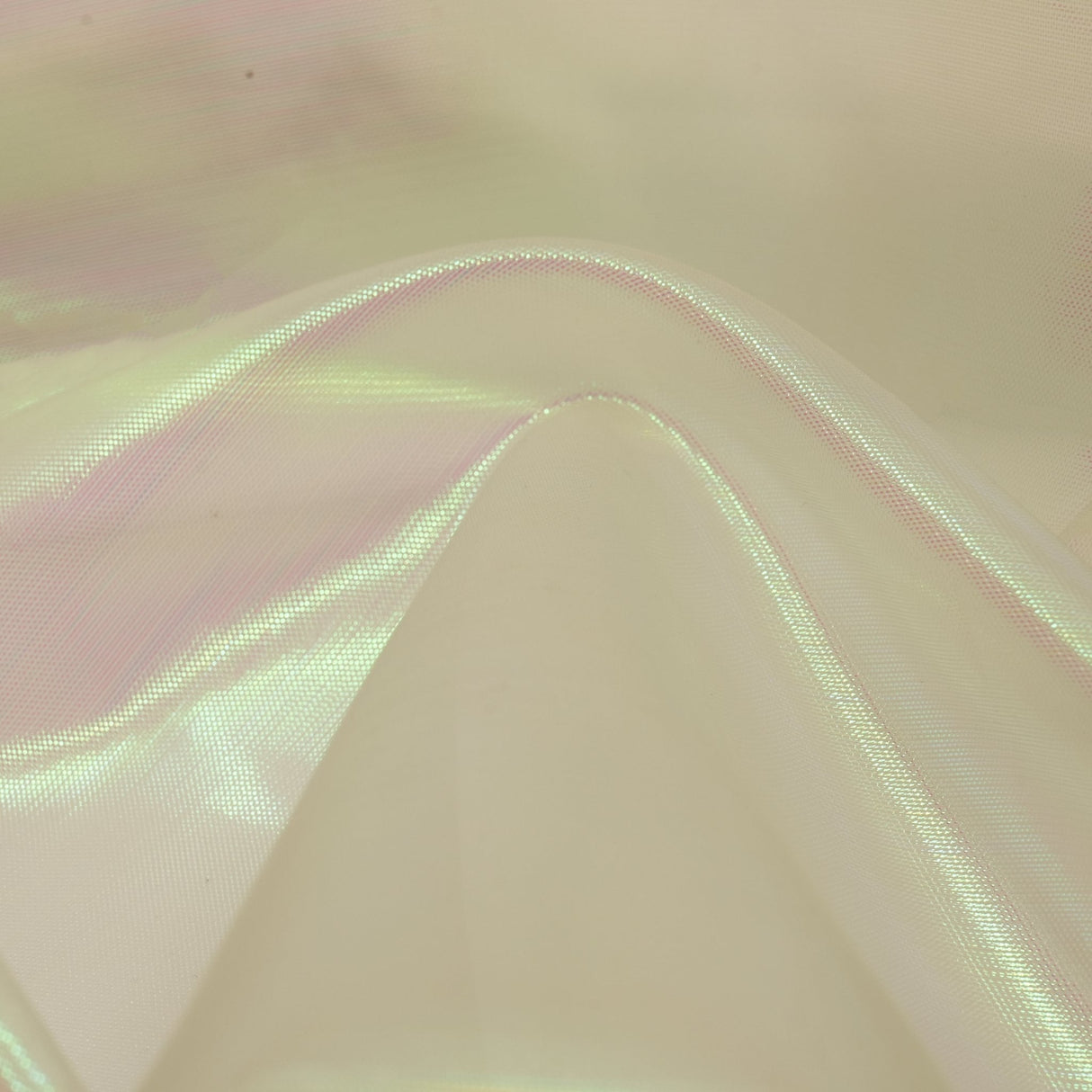 Pastel Iridescent Organza Polyester Nylon Fabric - Pastel Iridescent, Sheer, 58" Width (1 Yard)