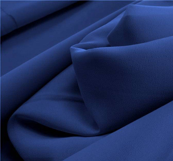 1 Yard Pebble Georgette Blue Fabric, 58/60” Wide Lightweight Polyester for Apparel & Decor
