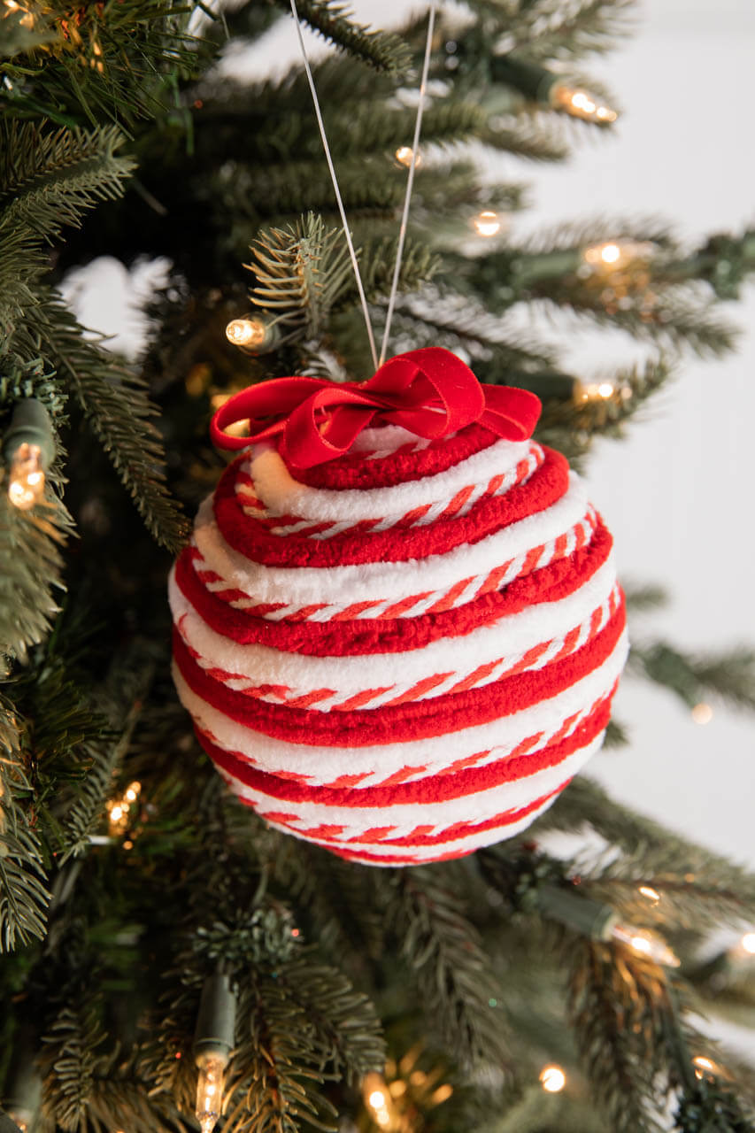 4” Peppermint Stripe Ball Ornament