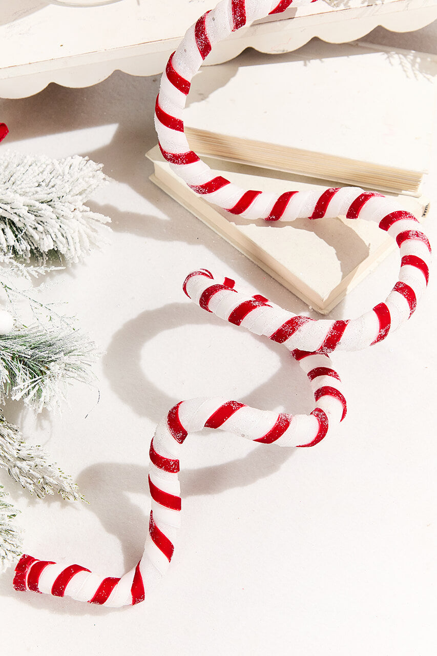 60" Red & White Sweet Candy Stripe Garland