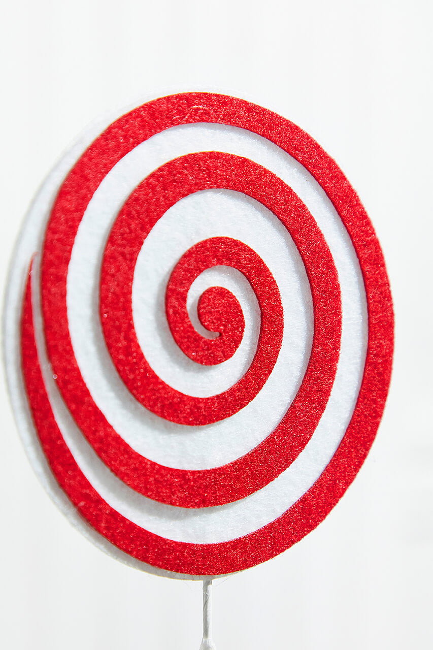 Red White Swirl Candy Stem 20 Inch Christmas Tree Decor