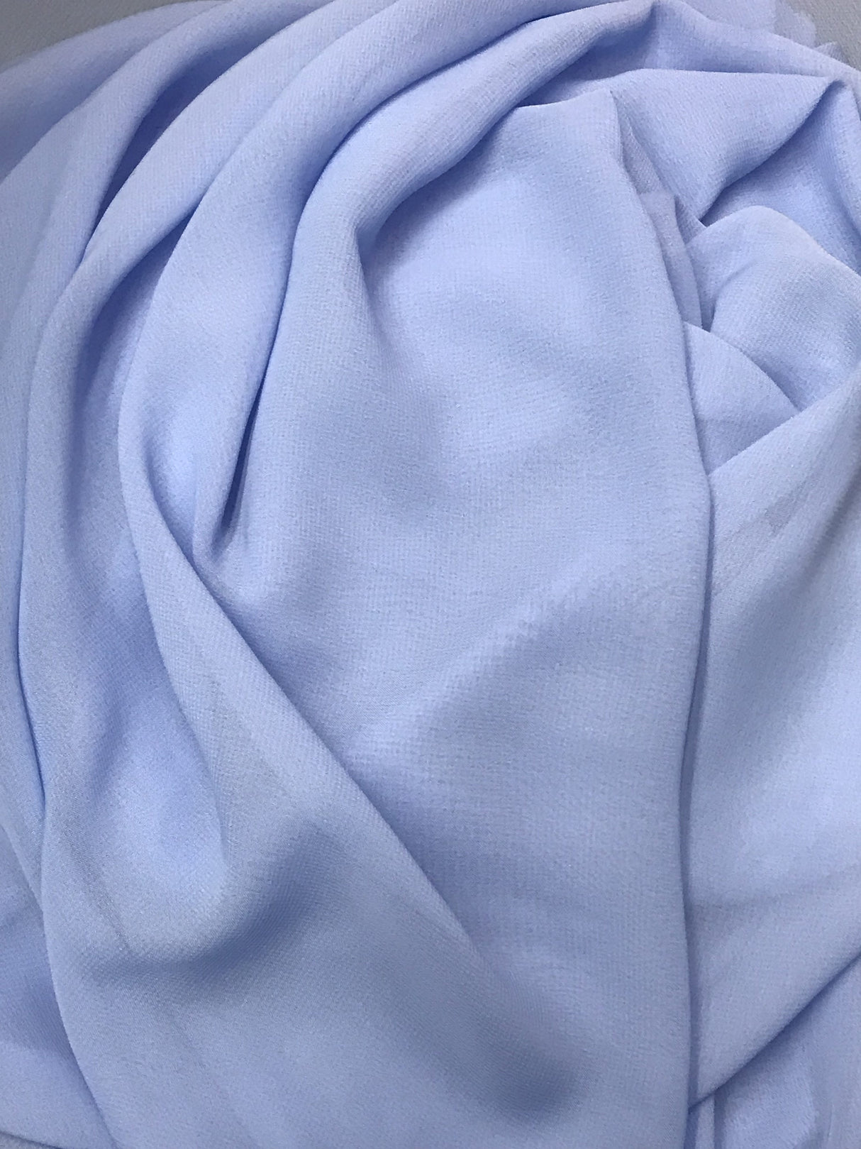 Coppen Blue Polyester Chiffon Fabric - Blue, Very Light Sheer, 59"-60" Wide (1 Yard)