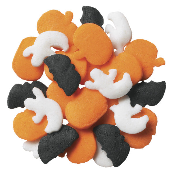 Halloween Pumpkin, Ghost and Bat Quins Sprinkles – 18 oz. Handheld Container