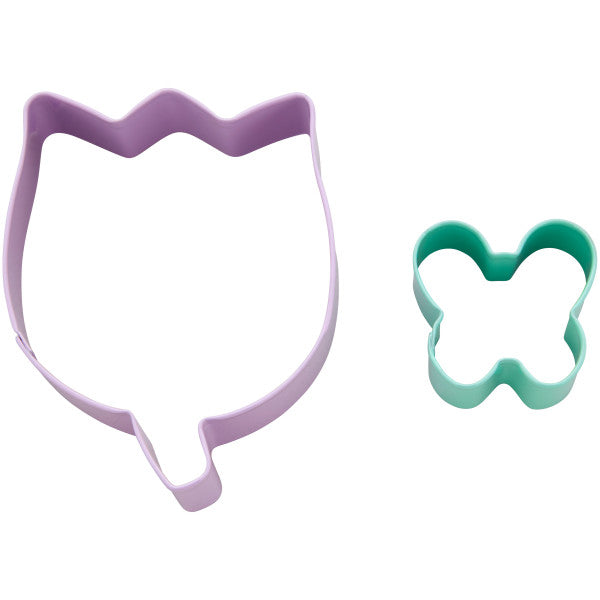 Wilton Metal Spring Butterfly and Flower Cookie Cutter Set, 2-Piece