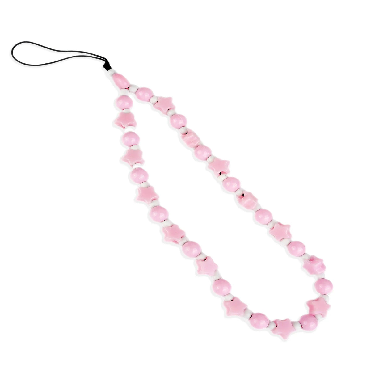 Phone Charm Stars and Beads - Light Pink