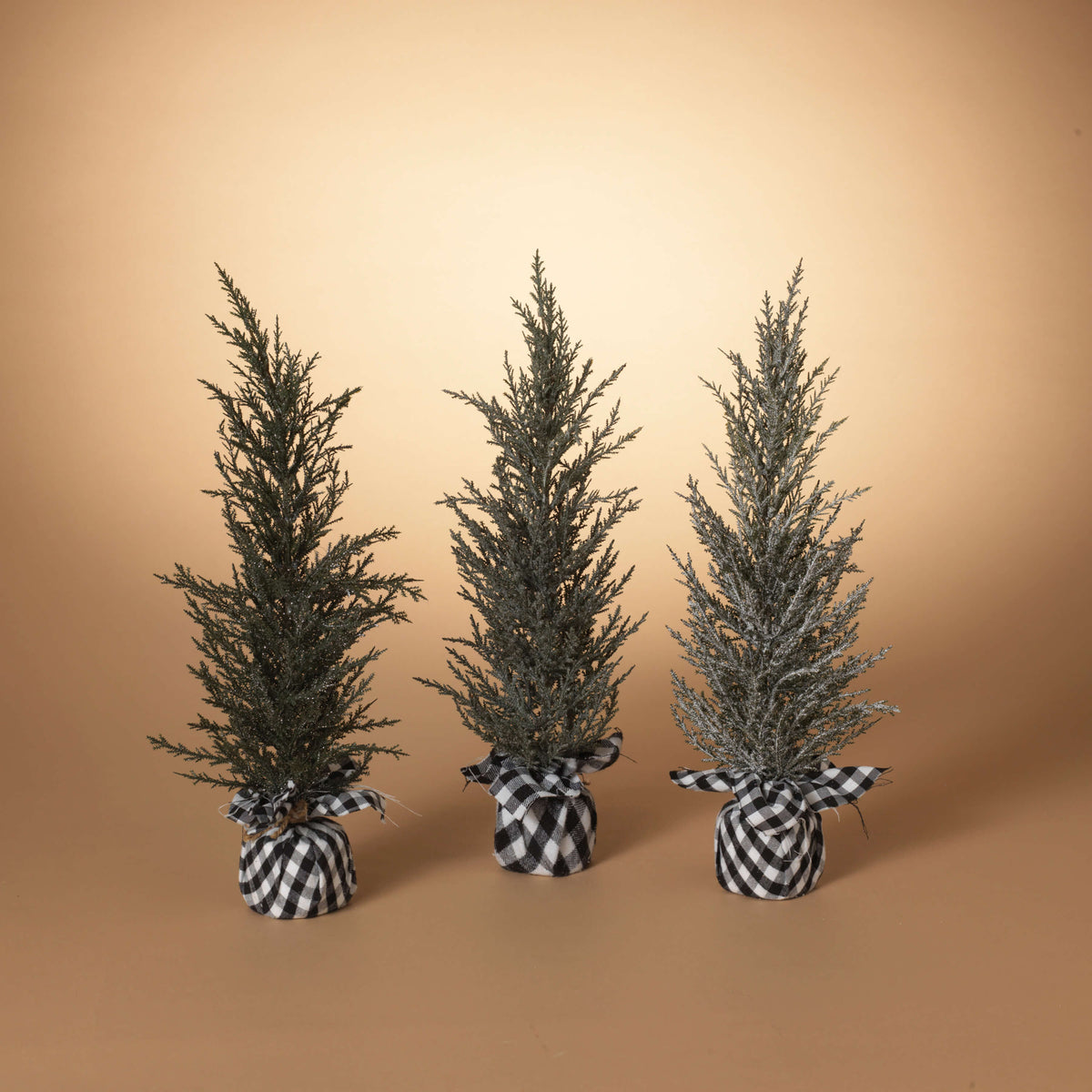 21" Pine Tree With Plaid Fabric