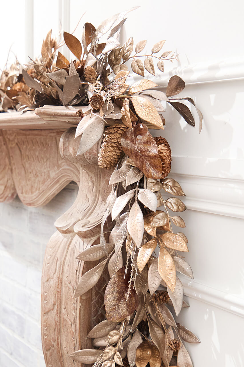 72" x 6" Magnolia Leaves Pinecone Garland