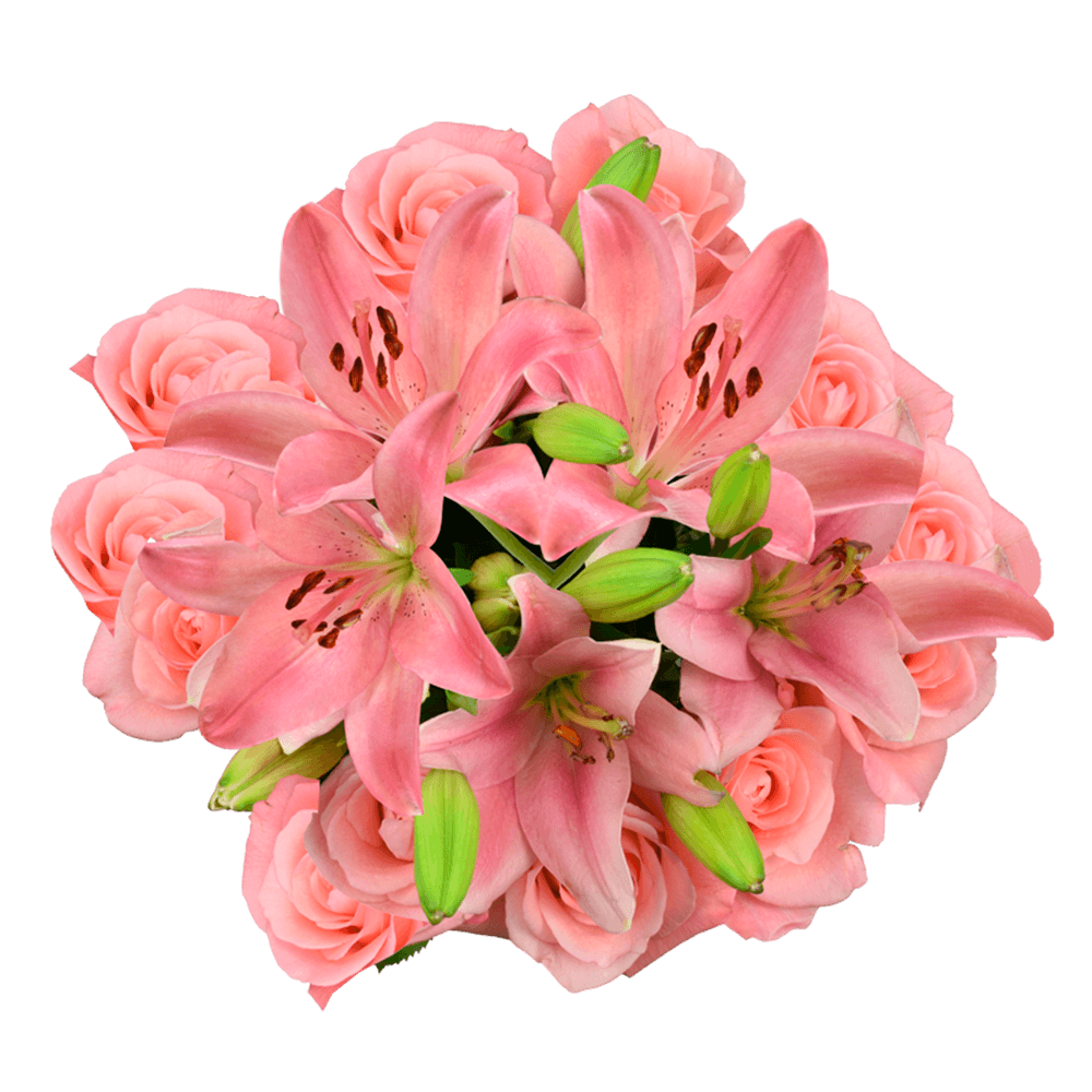 Charming Rose & Lily Fresh Flower Bouquet Elegant Floral Gift