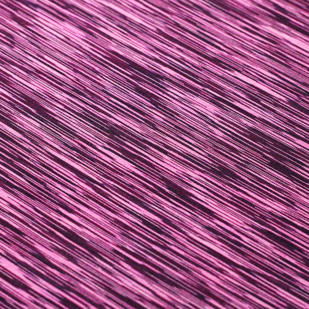 Space Dye Jersey Polyester Spandex Fabric - Multi-Color Space-Dye Stripes, 58/60" Width (1 Yard)