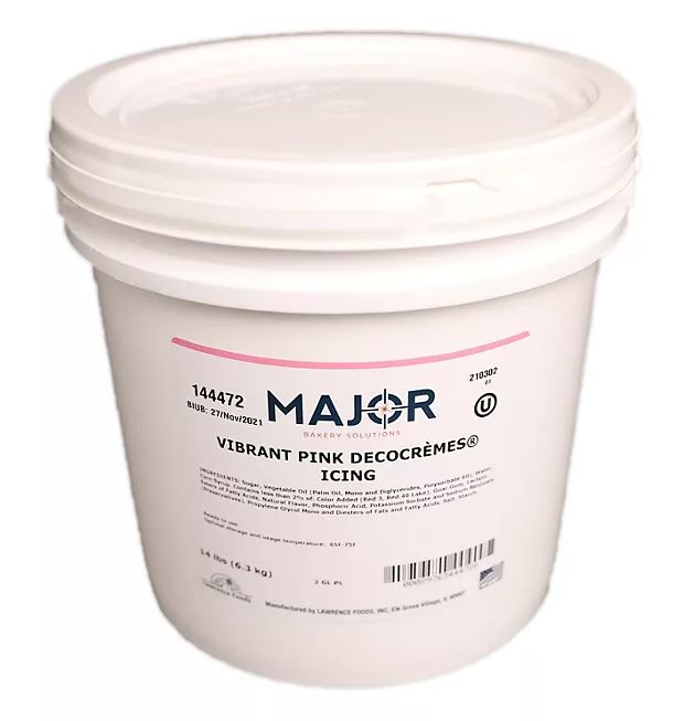 Major Homestyle Icing VIBRANT PINK 1 lb. Ready to Use Buttercreme Bakery Solutions DecoCremes