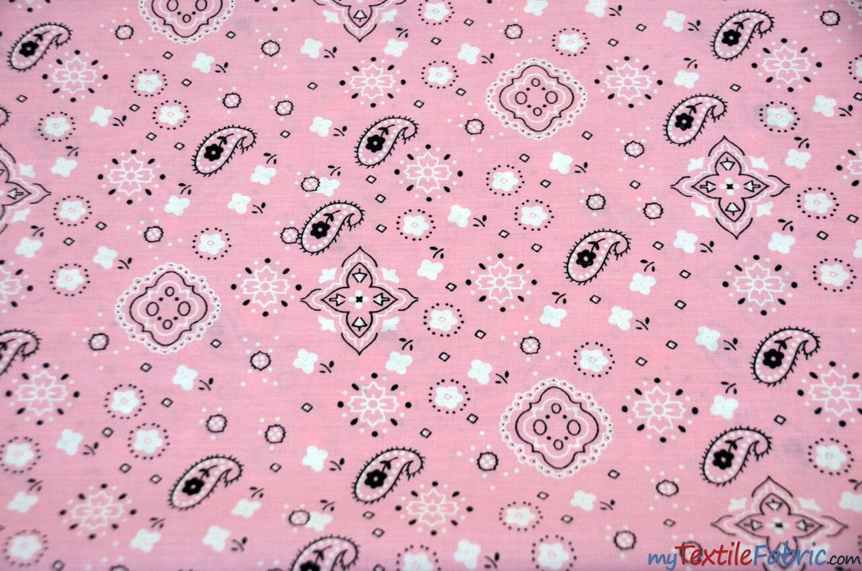 Bandana Cotton Print Polyester Cotton Broadcloth Fabric - Multiple Colors, 58/60" Width (1 Yard)