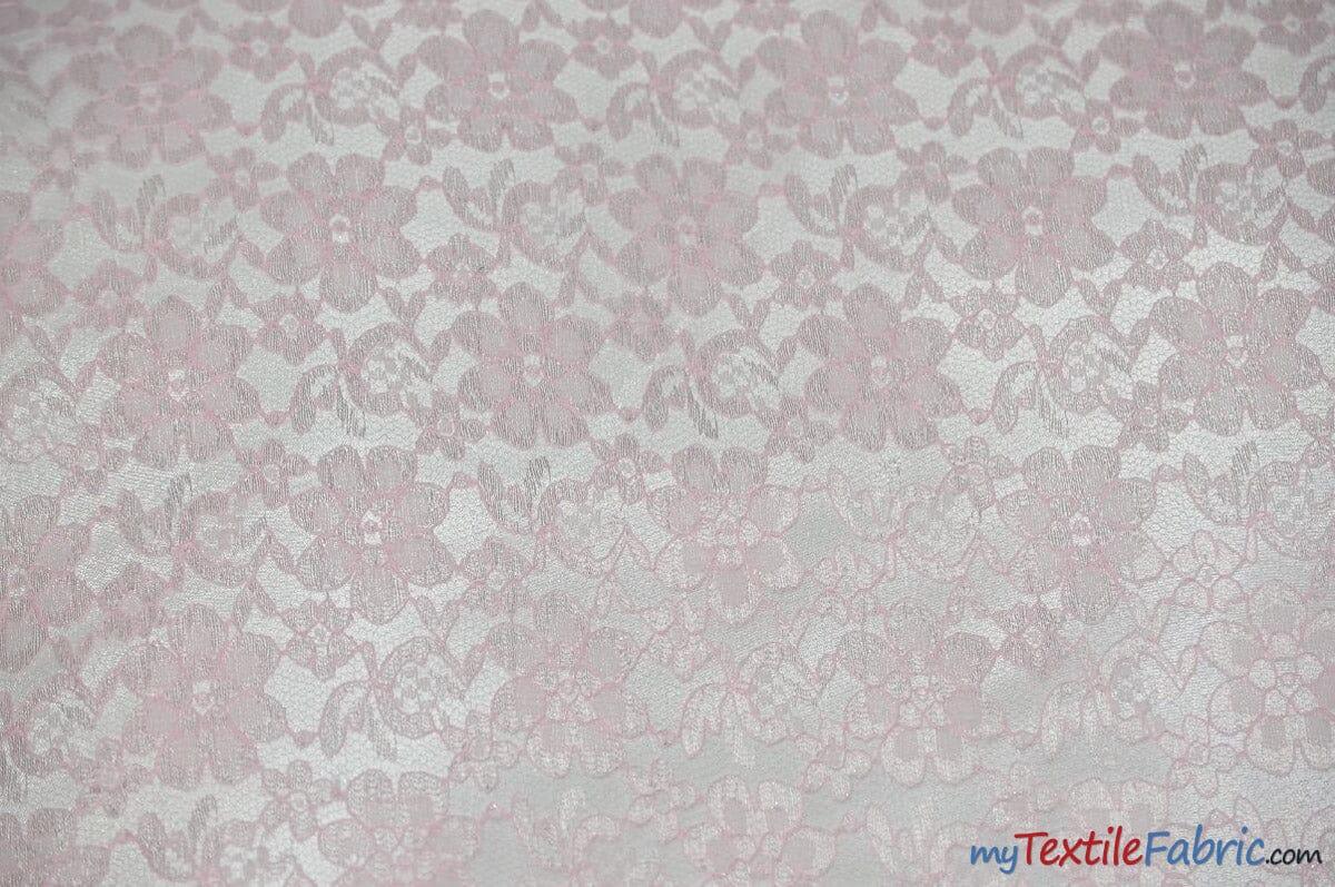 Raschel Lace Polyester Fabric - Floral Sheer Lace, 58/60" Width (1 Yard)