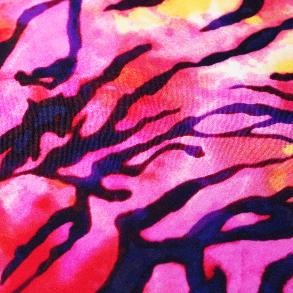 Beach Tiger Nylon Spandex Fabric - Blue Green, Pink, With Or Without Foil, Tiger Animal Print, 58/60" Width (1 Yard)