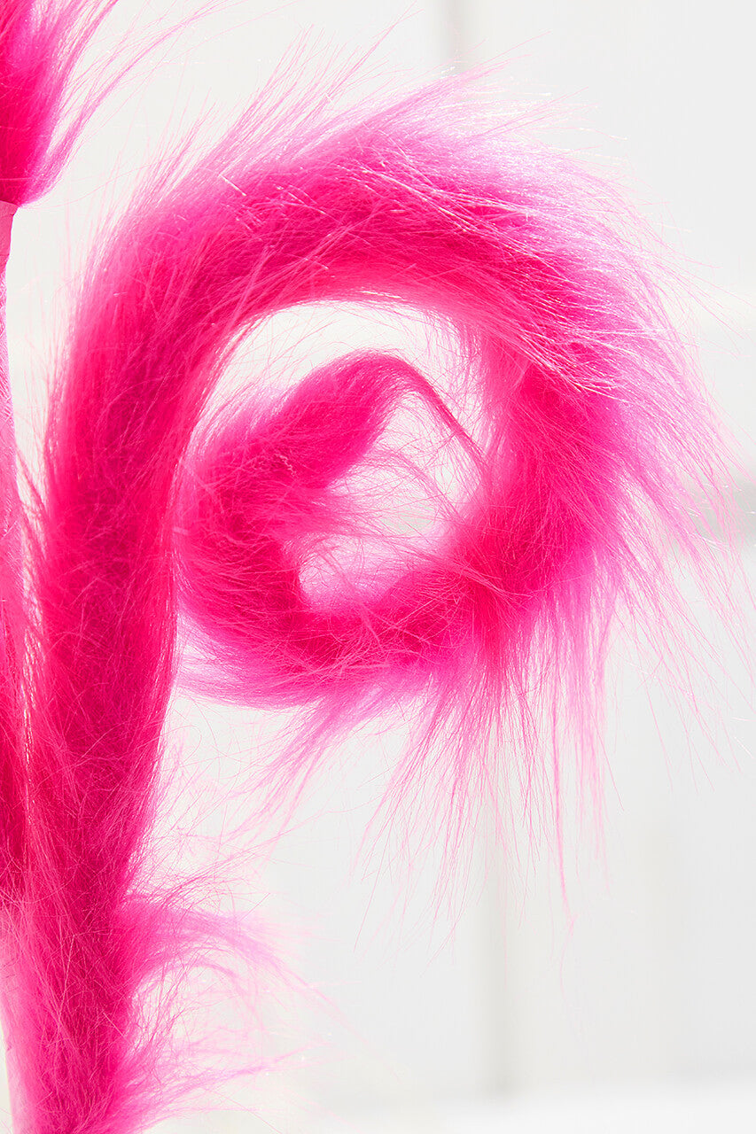 28 Inch Pink Furry Spiral Curly Spray