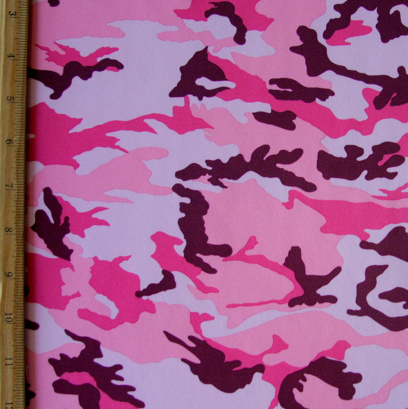 Nylon Lycra Swim Knit Pink Camo By The Yard