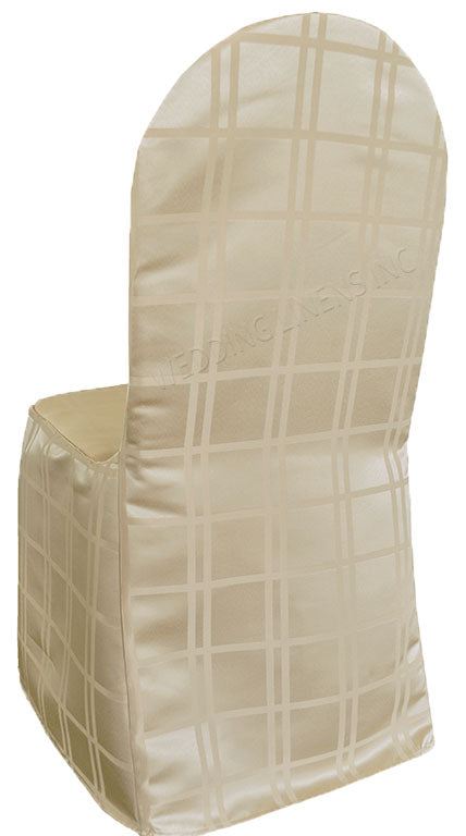 Plaid Jacquard Banquet Chair Cover