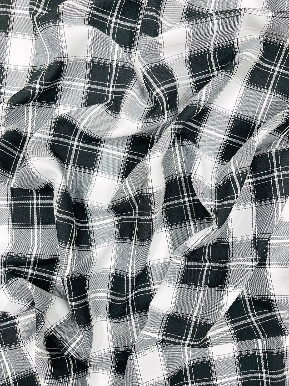 Plaid Polyester Poplin Fabric - Plaid, 58" Width (1 Yard)