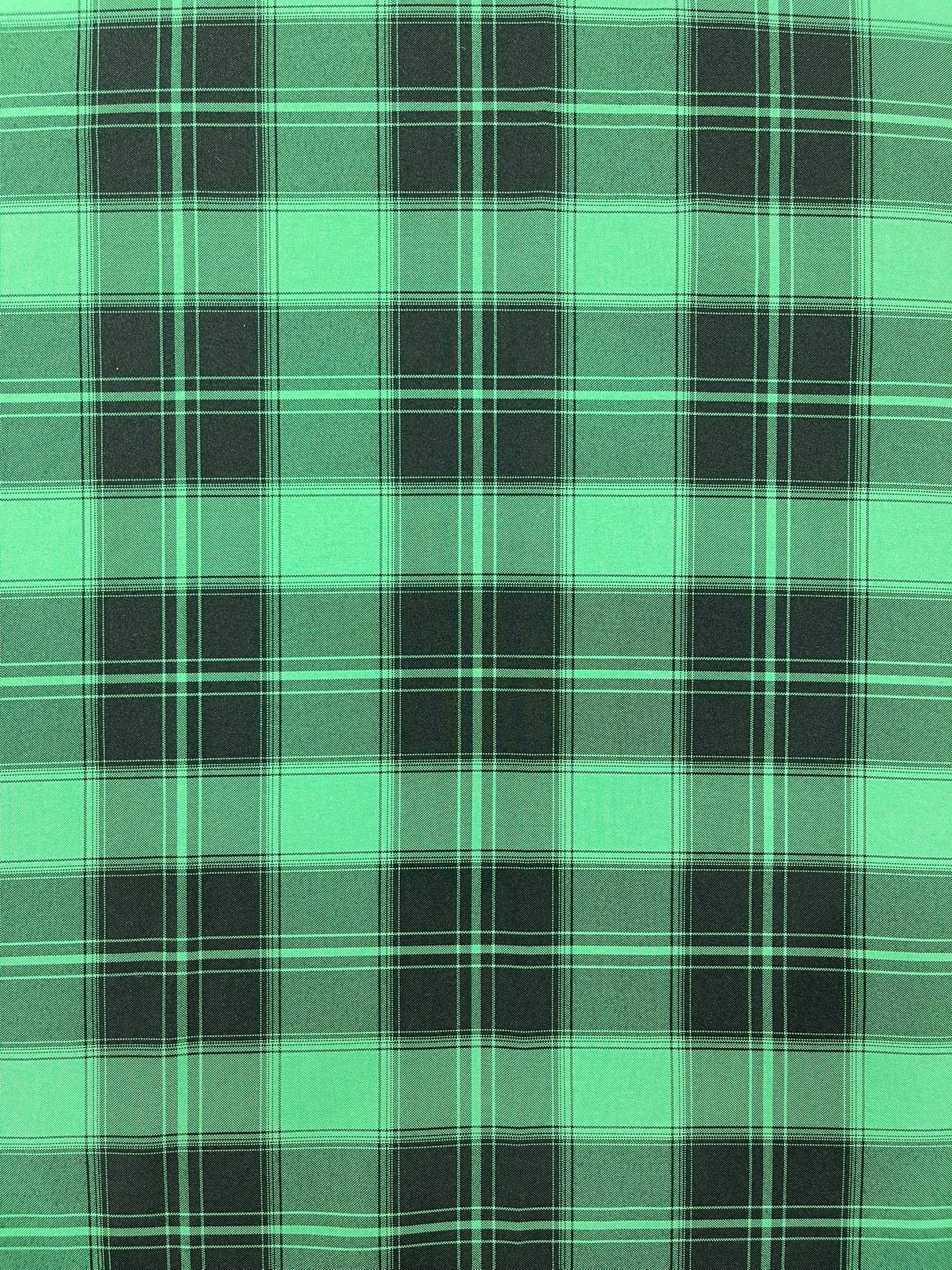 Plaid Polyester Poplin Fabric - Plaid, 58" Width (1 Yard)