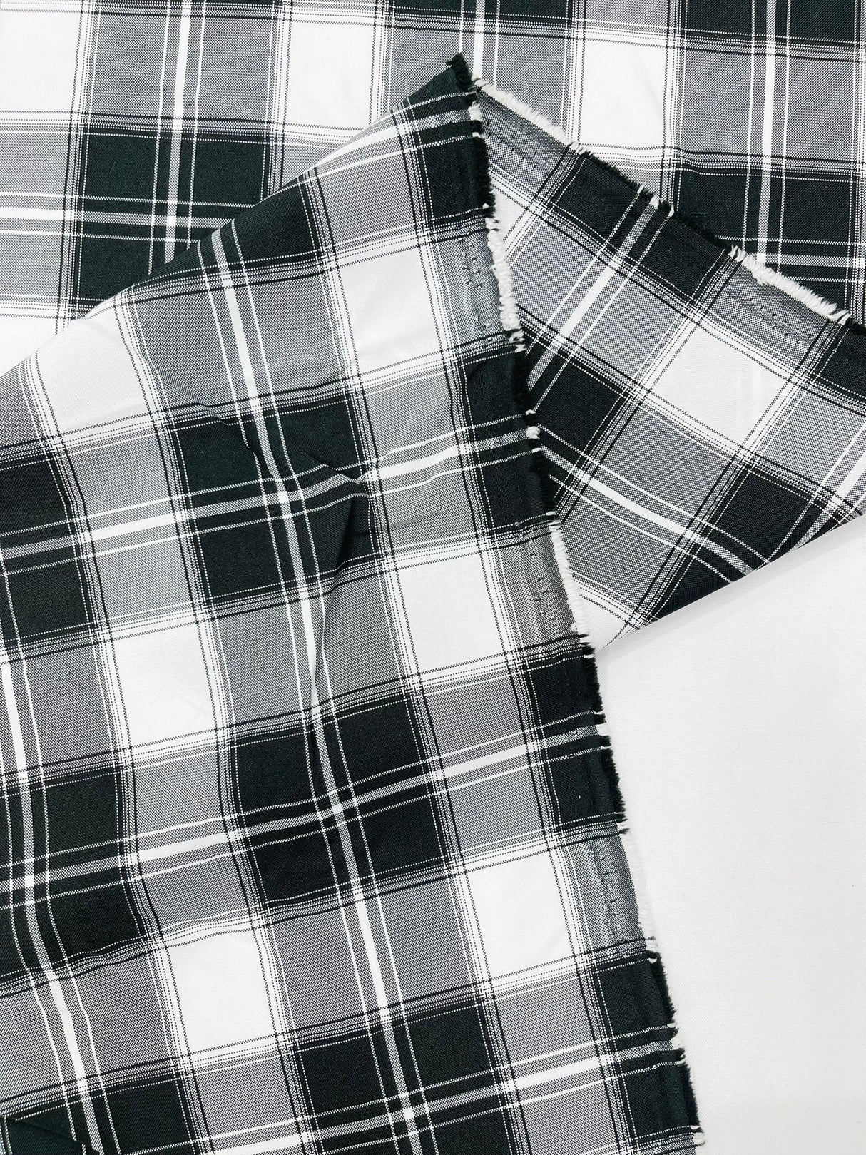 Plaid Polyester Poplin Fabric - Plaid, 58" Width (1 Yard)