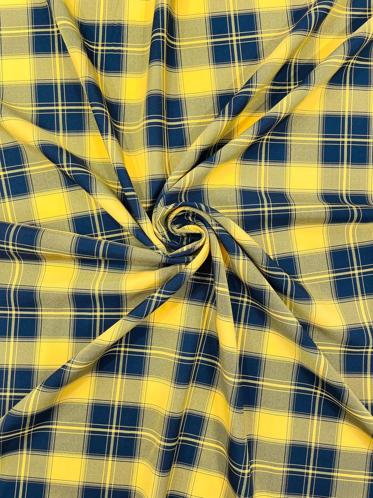 Plaid Polyester Poplin Fabric - Plaid, 58" Width (1 Yard)