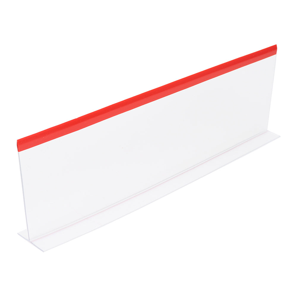 Plastic 30" Deli Case Display Divider, Clear with Red Top