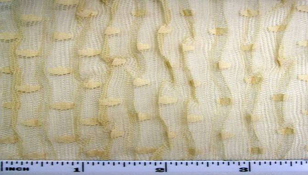 1 Yard Pleated Raschel Lace Fabric Beige, 54/55" Wide for Apparel, Crafts & Décor