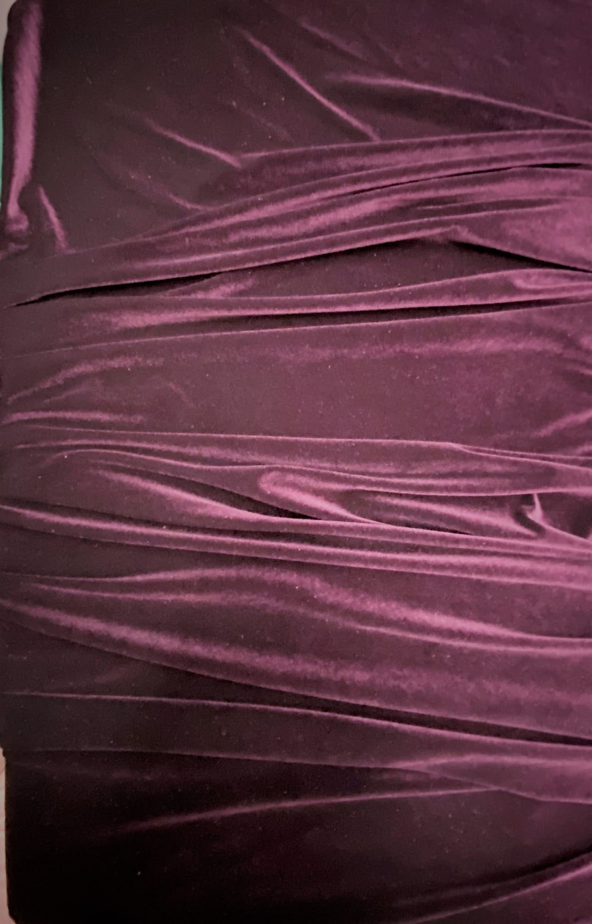 Plum Stretch Velvet Fabric - Plum, 58"-60" Width (1 Yard)