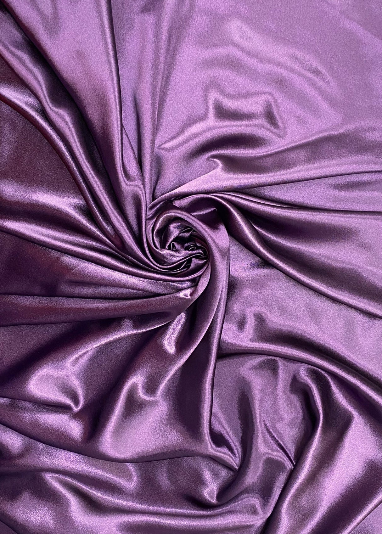 Crepe Satin Polyester Fabric - Plum, Shiny One Side Matte The Other, 58" Width (1 Yard)